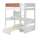 High Bed 184 cm with Desk, Sofa, Ladder and Safety Rail, 90x200 cm, White HIGHBED casa-high-bed-white-blush-1  flexa-com.myshopify.com